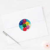 Sticker Rond Ballons arc-en-ciel (Enveloppe)