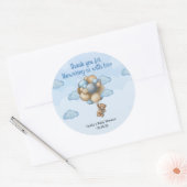 Sticker Rond Ballons beiges bleu brun brun (Enveloppe)