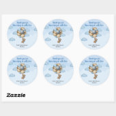 Sticker Rond Ballons beiges bleu brun brun (Feuille)
