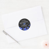 Sticker Rond Ballons Bleu Noir Anniversaire (Enveloppe)
