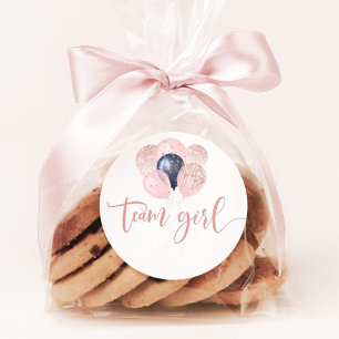 Sticker Rond Ballons Bleu ou rose révélation du sexe équipe fil