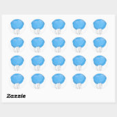 Sticker Rond Ballons Bleus (Feuille)