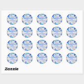 Sticker Rond Ballons Bleus Anniversaires (Feuille)