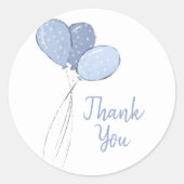 Sticker Rond Ballons Bleus Merci (Devant)