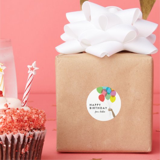 Sticker Rond Ballons brillants Joyeux anniversaire (Fête)