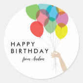 Sticker Rond Ballons brillants Joyeux anniversaire (Devant)