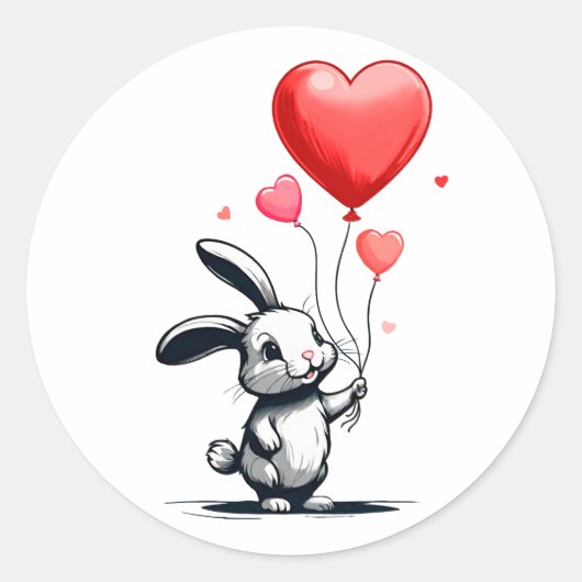 Sticker Rond Ballons Bunny Love (Devant)