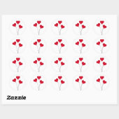 Sticker Rond Ballons Coeur mignon (Feuille)