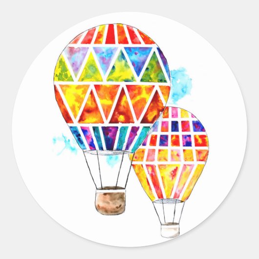 Sticker Rond Ballons colorés à air chaud (Devant)
