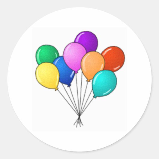 Sticker Rond Ballons d'anniversaire (Devant)