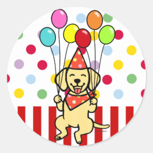 Sticker Rond Ballons d'anniversaire de marionnettes du laborato