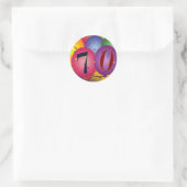 Sticker Rond Ballons d'anniversaire heureux - 70e anniversaire (Sac)
