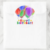 Sticker Rond Ballons d'anniversaire joyeux et sceaux d'envelopp (Sac)