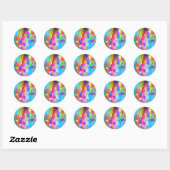 Sticker Rond Ballons d'anniversaire lumineux (Feuille)