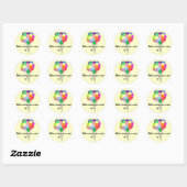 Sticker Rond Ballons dans le ciel (Feuille)