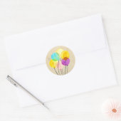 Sticker Rond Ballons d'aquarelle pastel mignons (Enveloppe)