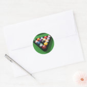 Sticker Rond Ballons de billard sur Green Fet : (Enveloppe)