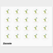 Sticker Rond Ballons de crocodile mignonne Anniversaire personn (Feuille)