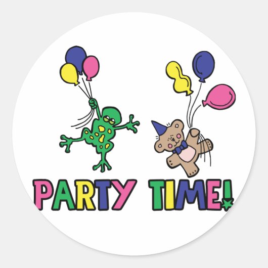 Sticker Rond Ballons de fête (Devant)