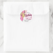Sticker Rond Ballons de fête d'anniversaire - Classique rose (Sac)