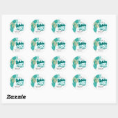 Sticker Rond Ballons de fête d'anniversaire - Turquoise (Feuille)