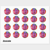 Sticker Rond Ballons de fête du 4e anniversaire (Feuille)