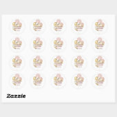 Sticker Rond Ballons de Parties scintillant Monogramme (Feuille)