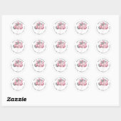 Sticker Rond Ballons de parties scintillant rose et argent - Ad (Feuille)