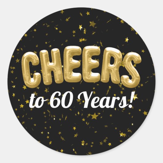 Sticker Rond Ballons d'or à 60 ans 60e anniversaire (Devant)