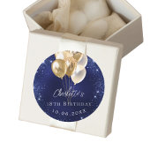 Sticker Rond Ballons d'or bleu marine