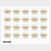 Sticker Rond Ballons Dorés & Points de Confettis Remerciements (Feuille)