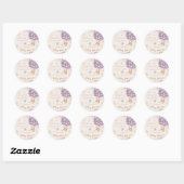 Sticker Rond Ballons d'ours Baby shower rose doux Classique (Feuille)