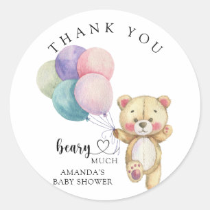 Sticker Rond Ballons d'ours en peluche - merci de bien faire at