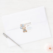 Sticker Rond Ballons d'ours en peluche mignons | Baby shower Bl (Enveloppe)