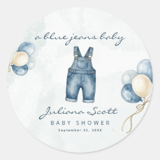 Sticker Rond Ballons en Denim Salle de Bain Bébé Fille Garçon e