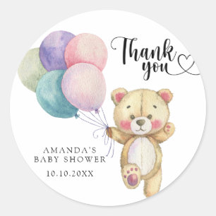 Sticker Rond Ballons en forme d'ours en peluche - merci