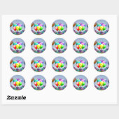 Sticker Rond Ballons et Confettis (Feuille)