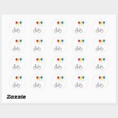 Sticker Rond Ballons et vélo (Feuille)