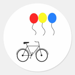 Sticker Rond Ballons et vélo