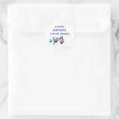 Sticker Rond Ballons, JOLI ANNIVERSAIRE (VOTRE NOM) (Sac)