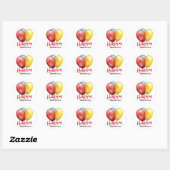 Sticker Rond Ballons Joyeux Anniversaire (Feuille)