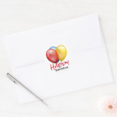 Sticker Rond Ballons Joyeux Anniversaire (Enveloppe)
