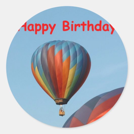 Sticker Rond Ballons, Joyeux anniversaire, 2 génériques (Devant)