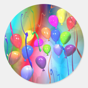 Sticker Rond Ballons lumineux d'anniversaire