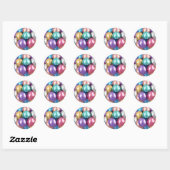 Sticker Rond Ballons multicouleurs (Feuille)