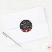 Sticker Rond Ballons Noir Rouge Anniversaire (Enveloppe)