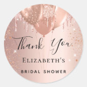 Sticker Rond Ballons rose gold et blush pour une fête de mariag (Devant)