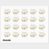 Sticker Rond Ballons Sage et Or Beige Merci (Feuille)