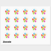 Sticker Rond Ballons Smilie (Feuille)