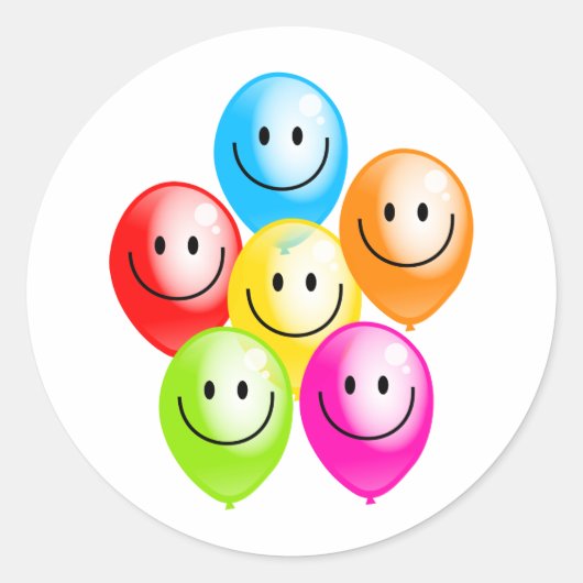Sticker Rond Ballons Smilie (Devant)